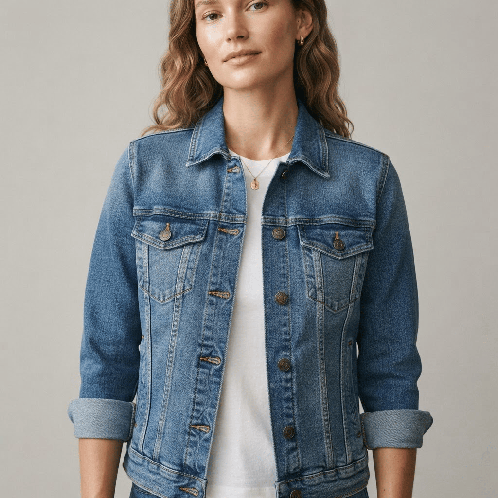 Jaqueta Jeans Clássica — Corte